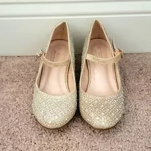 de blossom girl Shoes Little Gurl Gold Sparkle Heels Poshmark